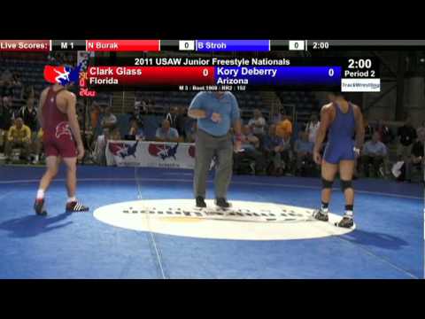 Junior Freestyle 152 - Kory DeBerry (AZ) vs. Clark Glass (FL)