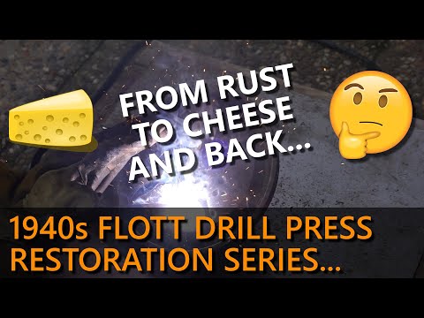 Restoring a 1940s german made FLOTT drill press Part #3 - From Rust to Cheese and Back...