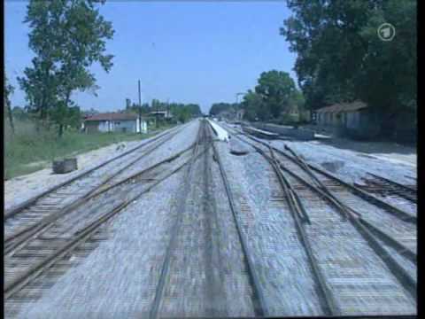 Greek railways cab view IC70 approaching Thessaloniki