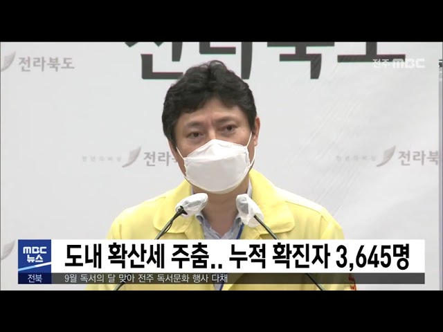 도내 확산세 주춤 누적 확진자 3,645명