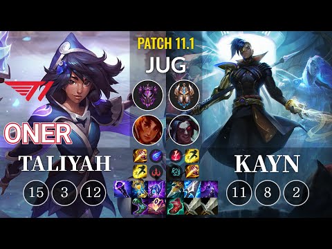 T1 Oner Taliyah vs Kayn Jungle - KR Patch 11.1