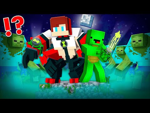1000 Mutant Zombies vs BEN 10 OMNITRIX in Minecraft - Maizen JJ and Mikey