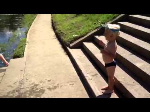 Swimming in Korana river in Croatia