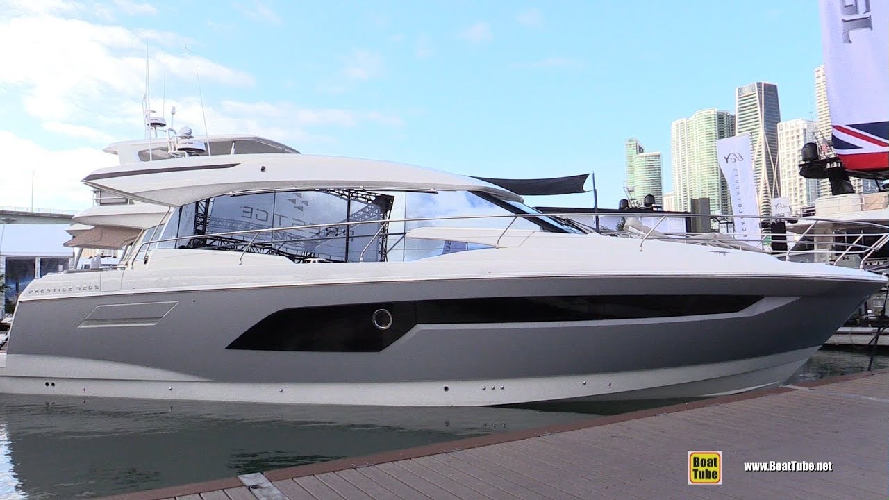 Prestige 520S Yacht - Interior Deck Walkthrough - 2019 Miami Yacht Show