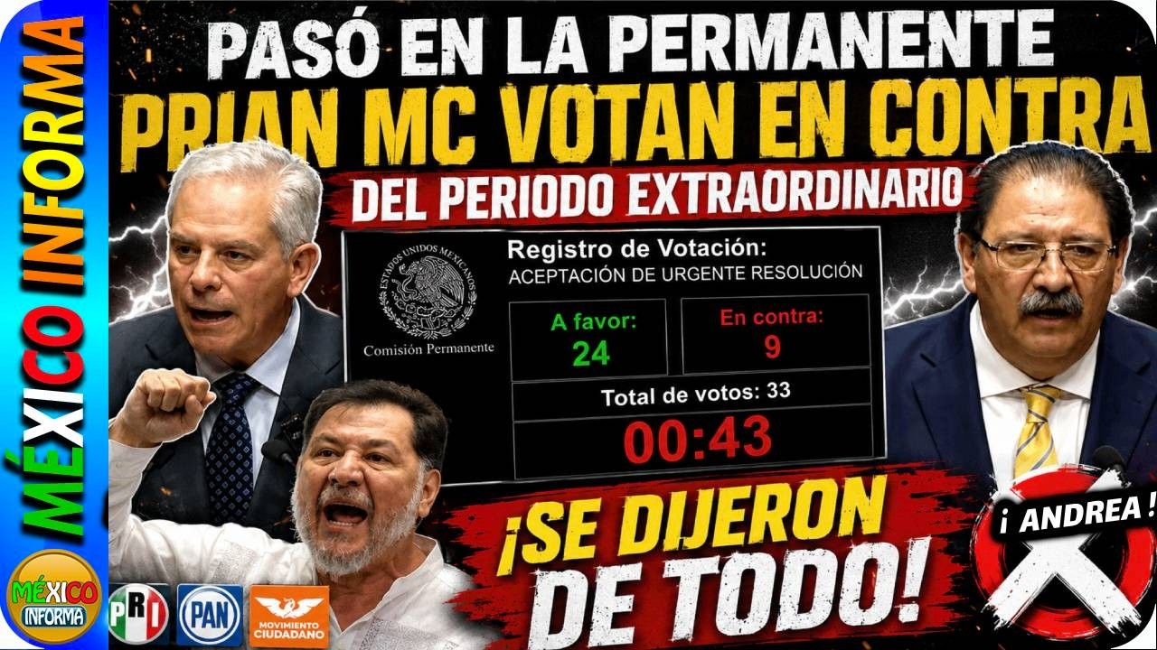 PASÓ AHORITA EN LA PERMANENTE. PRIANMC VOTARON EN CONTRA DEL PERIODO EXTRAORDINARIO.SE DIO EL DEBATE