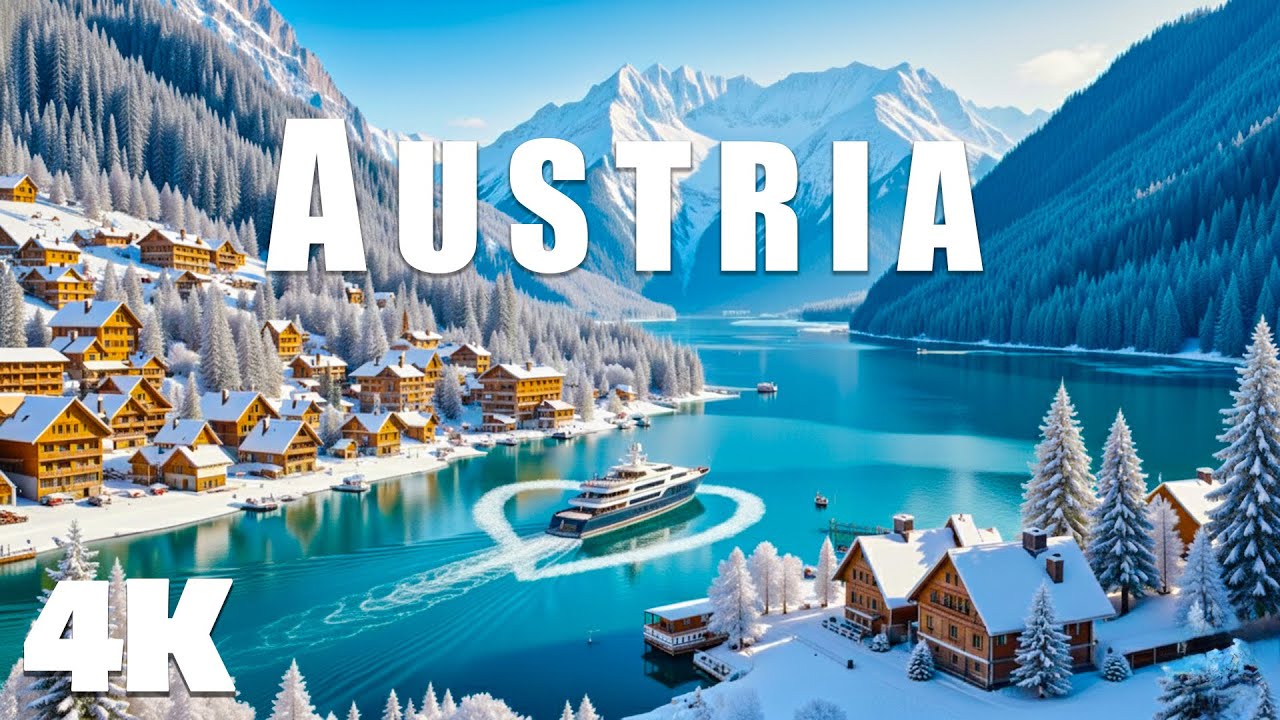 Austria 4K - Exphore Winter Wonderland of Cozy Santa Villages & Frozen Lakes with Deep House Chill