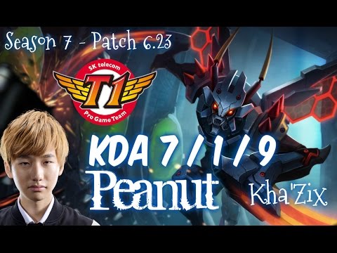 SKT T1 Peanut KHA'ZIX vs REK'SAI Jungle - Patch 6.23 KR Ranked