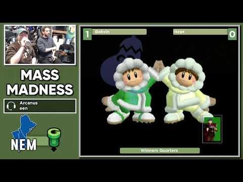 Mass Madness 43 SSBM - Bekvin (Ice Climbers) vs. Nage (Marth) - Melee WQF