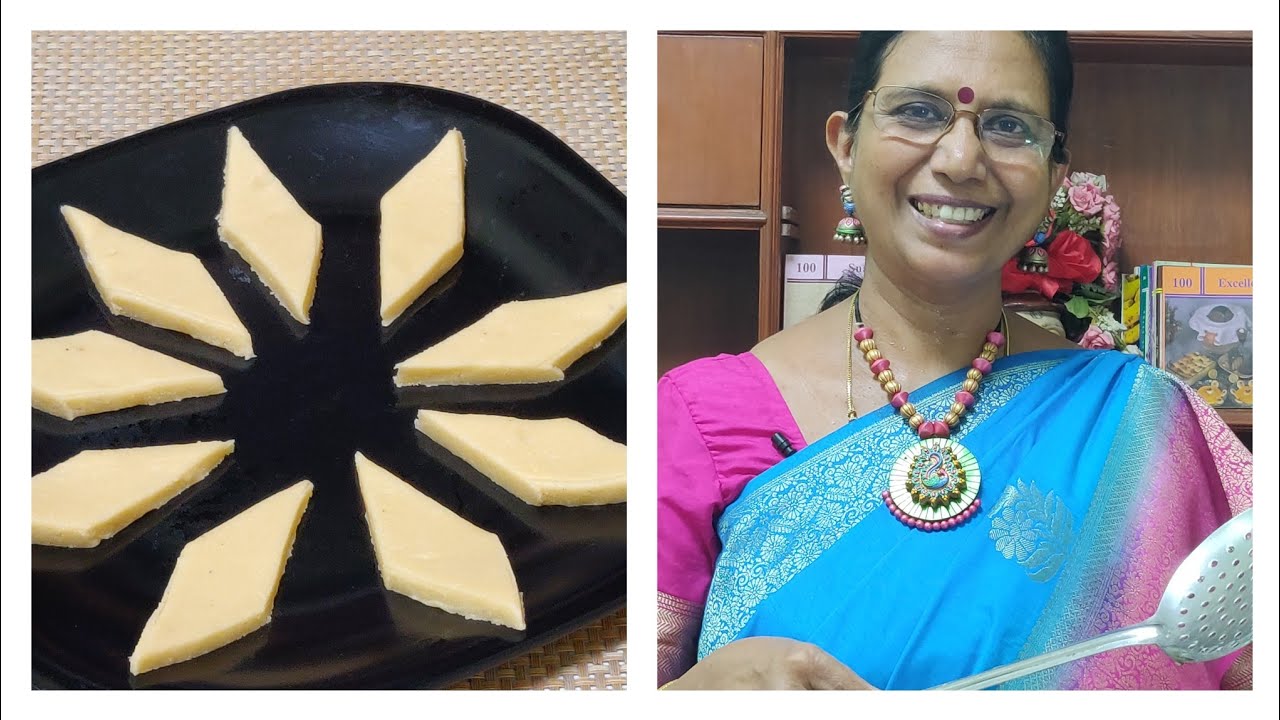 Cashew Kathli / Kaju kathli - In English with beginners tips - Mallika Badrinath s kitchen.