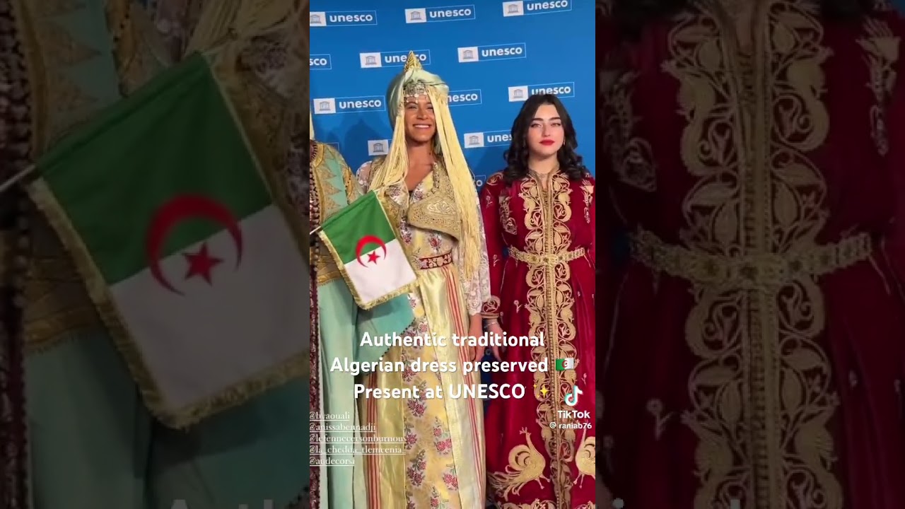 Authentic traditional 🇩🇿dress preserved present at UNESCO #algeria #algerie #youtubeshorts #dress