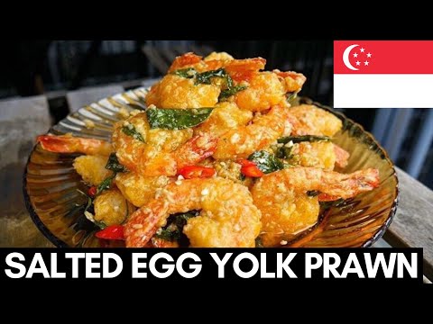 Singapore Salted Egg Yolk Prawns!!! BEST Salted Egg Recipe Singapore Street Food Quarantine Recipes