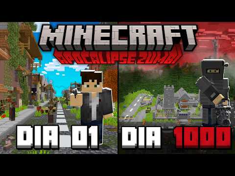Sobrevivi 1000 dias em um APOCALIPSE ZUMBI no MINECRAFT HARDCORE - O FILME