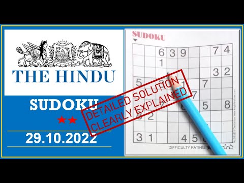 How to Solve 2 Star Hindu  Sudoku Oct 29,  2022 -  Step By Step Solution