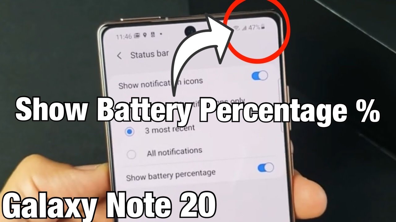Galaxy Note 20: How to Add Battery Percentage %