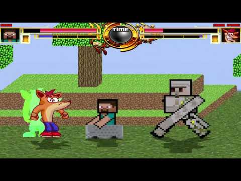 NICK54222 MUGEN: Steve VS Crash Bandicoot