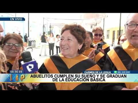 ¡Nunca es tarde! Abuelitos cumplen su sueño y se gradúan de educación básica en Carmen de la Legua