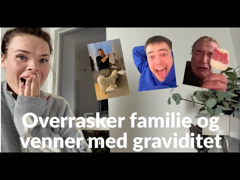 Vi fortæller familie og venner at vi venter vores første barn