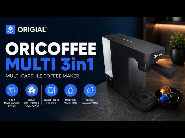 Macchina da caffè multicapsule Origial Barista Multi 3in1 1400W 20 bar nera video