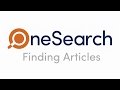 OneSearch - Finding Articles