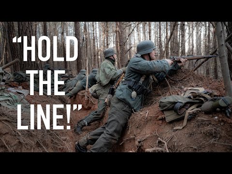 WW2 Hurtgen Forest Reenactment | German Soldiers Defend Trench Against U.S. Attack