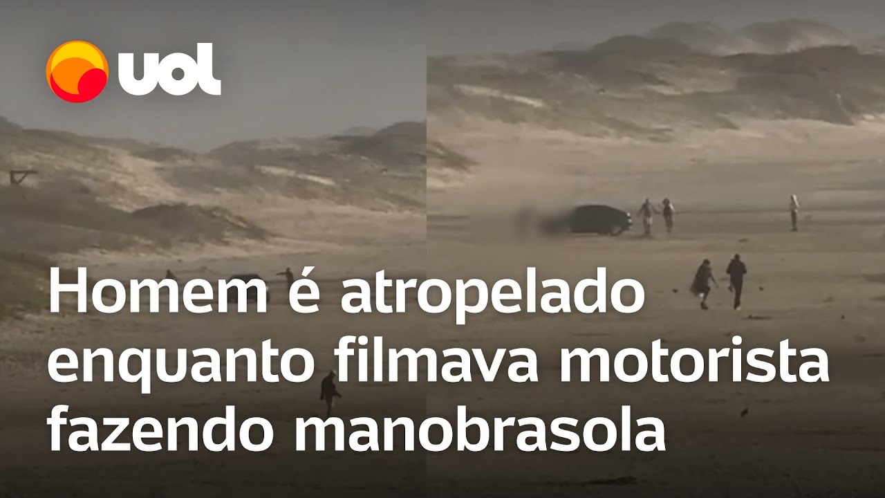 Homem é atropelado enquanto filmava motorista fazendo manobras na faixa de areia em SC; vídeo
