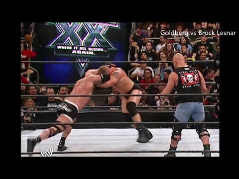 GOLDBERG VS LESNAR VS with stone cold steve austin referee