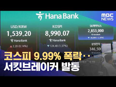 주식 시장이 하루 만에 10% 가까이 떨어졌어요!