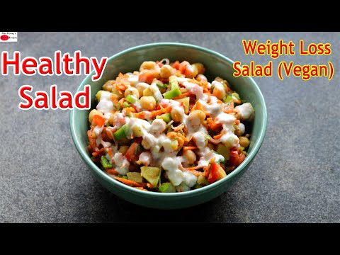 Weight Loss Salad Recipe For Lunch/Dinner - Indian Veg Meal - Diet Plan To Lose Weight Fast
