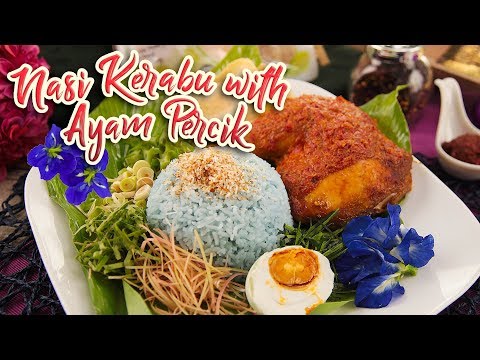 How To Make Nasi Kerabu with Ayam Percik | Share Food Singapore