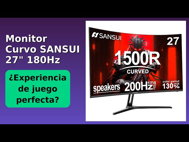 Vídeo relacionado con SANSUI Monitor Curvo para Juegos de 27 Pulgadas, 180 Hz, 1 ms, con Altavoces, FHD 1080P, Monitor de computadora FreeSync, 1500R, 130% sRGB, HDR, luz Azul Baja, Puertos HDMI DP, Montaje VESA, Soporte