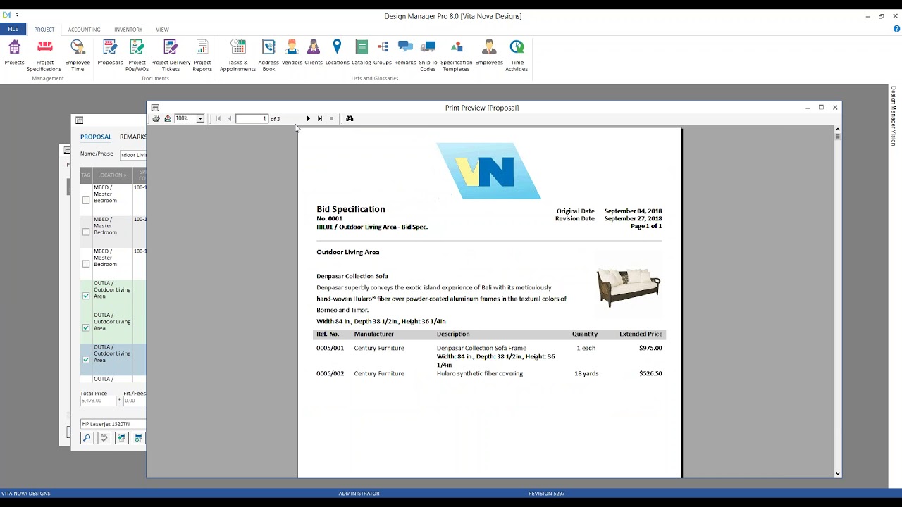 Bid Spec and Spec Sheet Documents