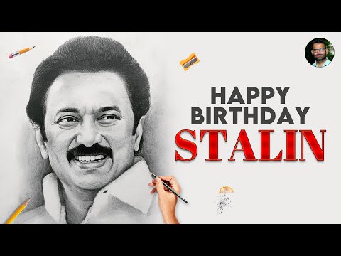Happy Birthday CM Stalin Sir | Tamil Nadu | Pencil drawing  | Live Art Chennai