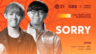 was the nastiest drop I've ever heard so insane!!!（00:04:40 - 00:11:29） - SORRY 🇯🇵 | GRAND BEATBOX BATTLE 2021: WORLD LEAGUE | Tag Team Loopstation Elimination