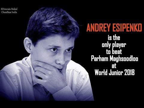 The only game that Maghsoodloo lost at the World Juniors 2018 vs Andrey Esipenko