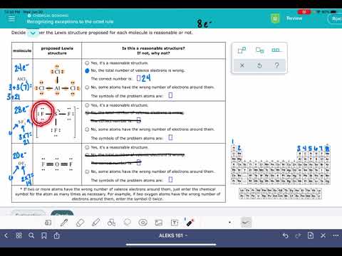 ALEKS: Recognizing exceptions to the octet rule