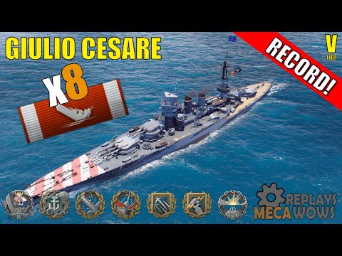 Giulio Cesare 8 Kills & 186k Damage | World of Warships Gameplay