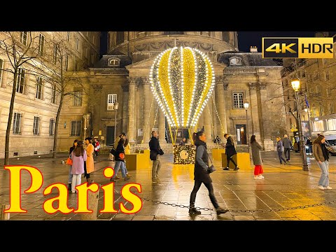 Paris , France 🇫🇷 - Christmas Lights 2021 | Paris walking tour | Paris 4K | A Walk In Paris