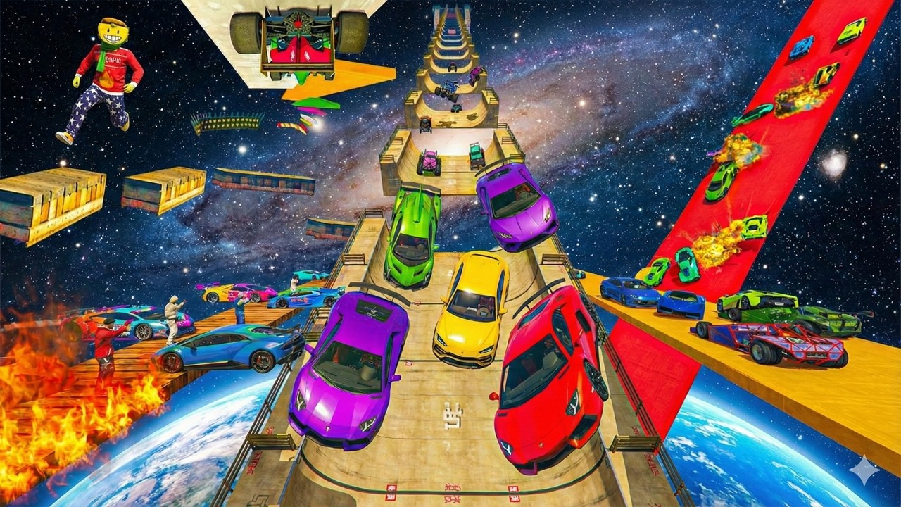 TODO EN UNO! EL ÚLTIMO EXPLOTA, CORRE O TE ATROPELLO, MEGA RAMPA, CARA A CARA Y MAS! - GTA 5 ONLINE