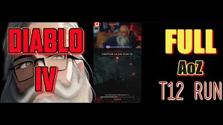 AoZ Full T12 Solo Diablo 4 Run with painful ending with Gaming Grandpa
