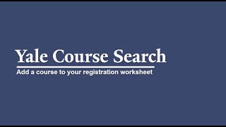 How Yale College Students Register for Courses