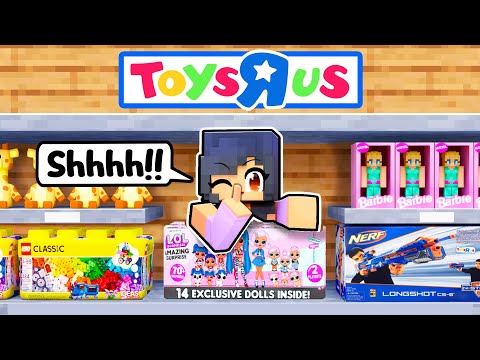 Hiding 24 HOURS at TOYS R US In Minecraft!