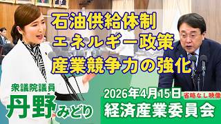 2026年4月15日_衆議院_経済産業委員会_丹野みどり(国民民主党) 石油供給体制ほか