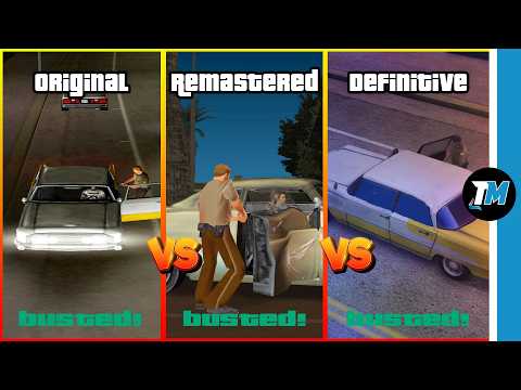 Busted Screen Comparison - GTA Vice City - Original vs Remastered Vs Definitive Edition