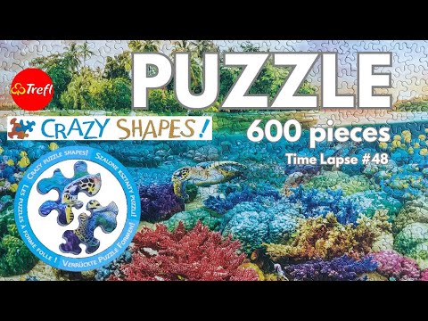 600 pieces Trefl Jigsaw Puzzle Crazy Shapes | Tropical Island | Time Lapse #48