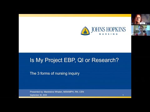 2020 Nursing Scholars Day | Is My Project EBP, QI, or Research?
