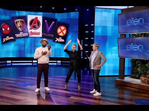 布麗-拉爾森&tWitch集結玩轉漫威《Heads Up！》新卡牌。 (Brie Larson & tWitch Assemble to Play the New Marvel 'Heads Up!' Decks)