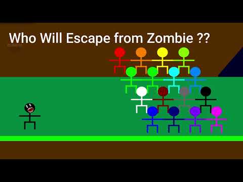 Escape the Zombie  -  Survival Stickman Race in Algodoo