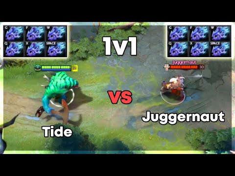 Tidehunter vs Juggernaut with 6x Moonshard | Level 30 Dota 2 1v1 | Who Will Win?