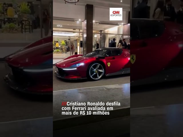Cristiano Ronaldo chega em hotel em Lisboa com uma Ferrari avaliada em mais de 2 milhões de dólares