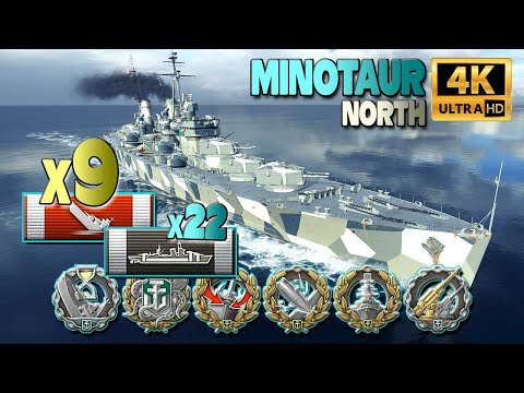 Cruiser Minotaur: 9 ships destroyed - World of Warships